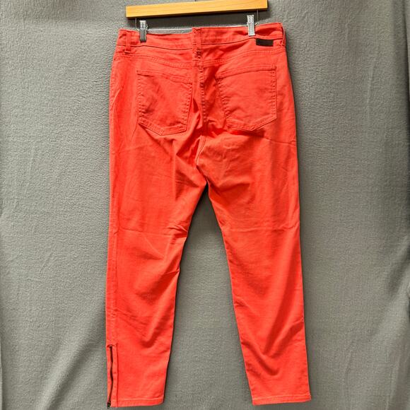 Boden Jeans Womens 12 (36x27 ACTUAL) Orange Denim Ankle Zip Skimmer Coastal - Picture 3 of 10